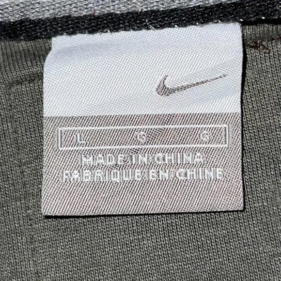 Y2K Nike Track Jacket Full Zip Silver Tag Distressed Letterman Patch Size Large - Picture 6 of 7